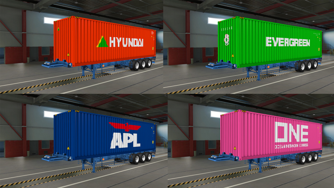REAL CONTAINER TRAILER MOD - ETS2 1.35 to 1.38