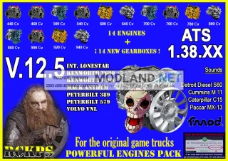 Pack Powerful engines + gearboxes V.12.5 for ATS 1.38.XX 12.5 thumbnail 2