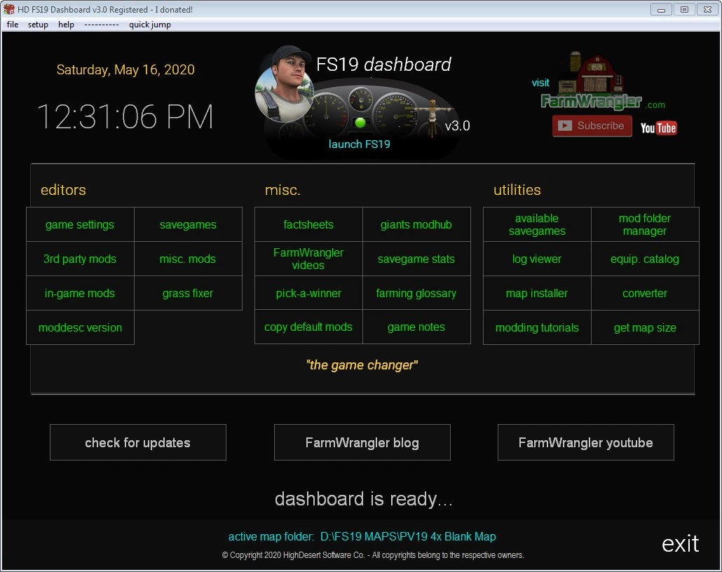 FS19 Dashboard 3.31