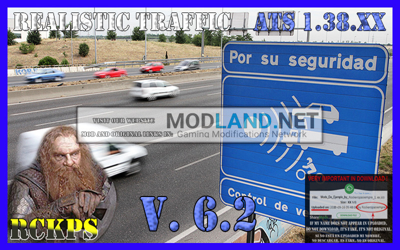 Realistic Traffic 6.2 For American Truck Simulator 1.38.XX