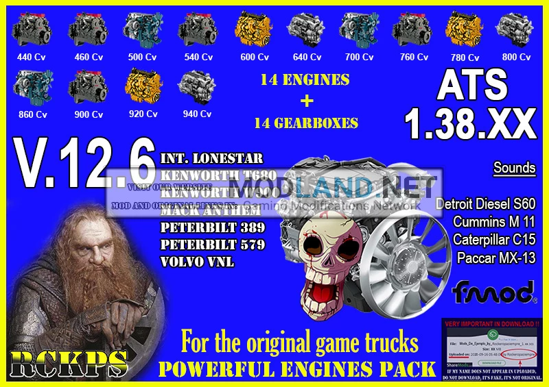 Pack Powerful engines + gearboxes V.12.6 for ATS 1.38.XX 12.6