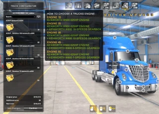 Kenworth W900 625HP Engine And Gearbox For All Trucks For Multiplayer ATS 1.38 v1.1 thumbnail 4
