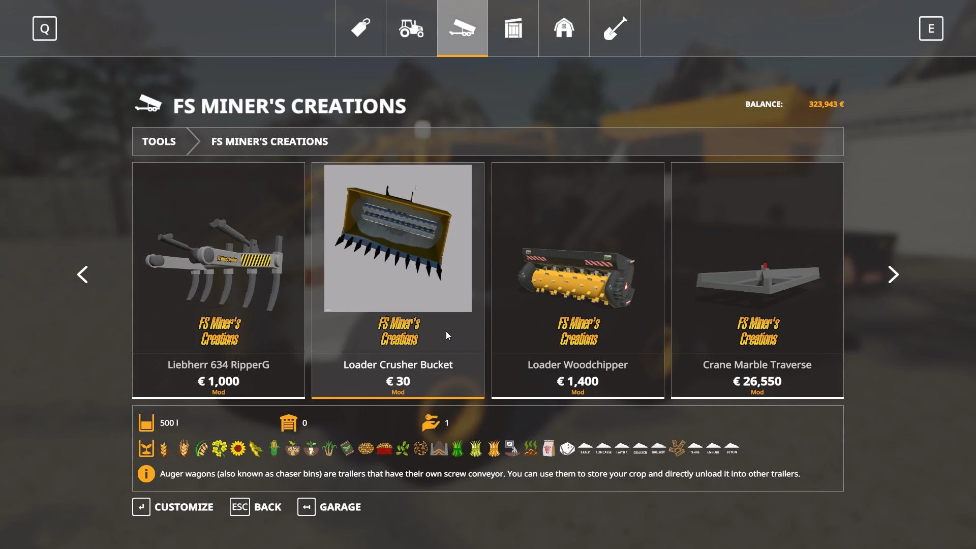 Crusher Bucket For Wheeled Loaders v 1.1