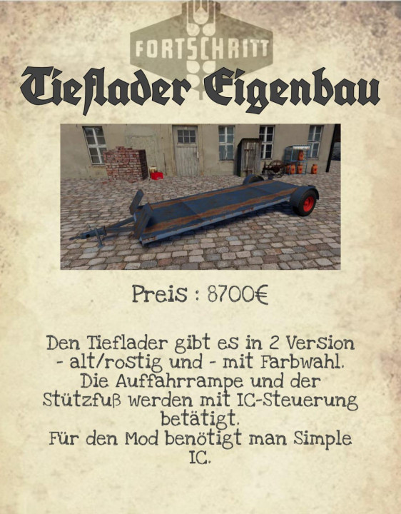 Fortschritt Tieflader Eigenbau