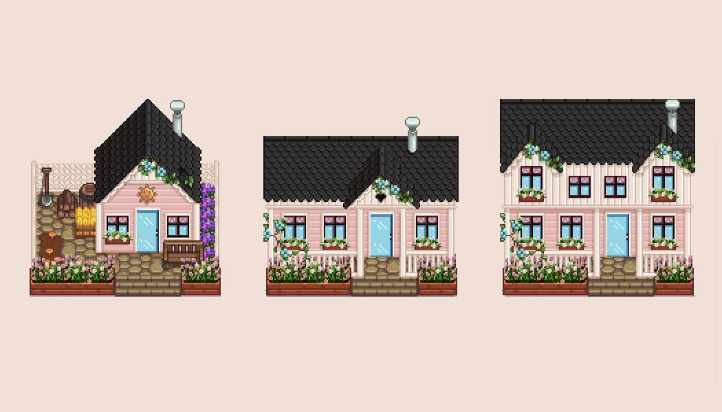 Flowery Pink Houses