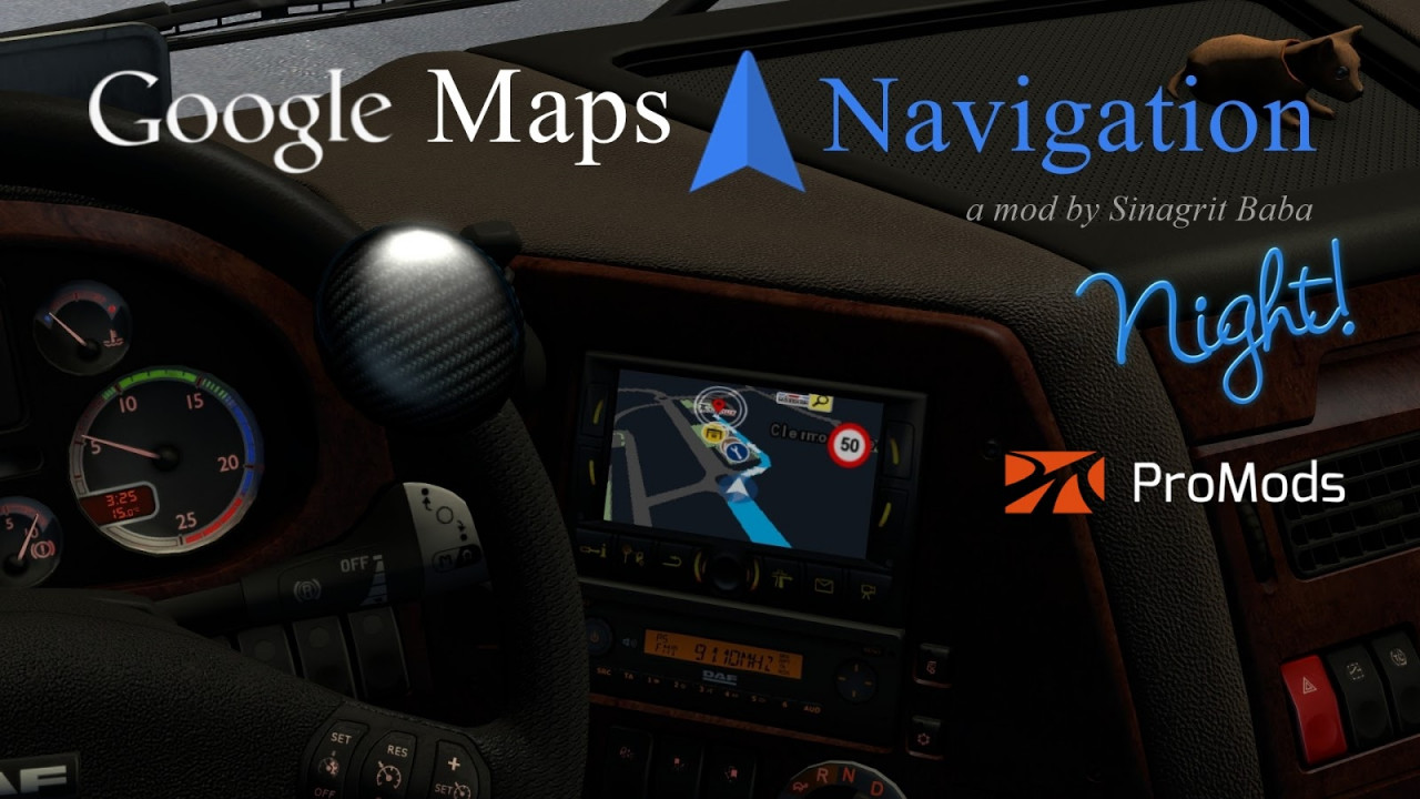 Google Maps Navigation Night Version for ProMods