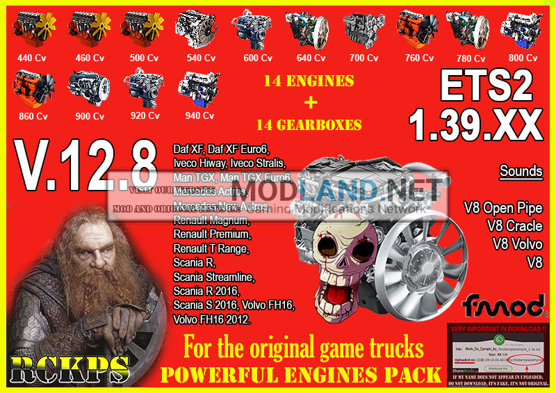 Pack Powerful engines + gearboxes V.12.8 for 1.39.XX