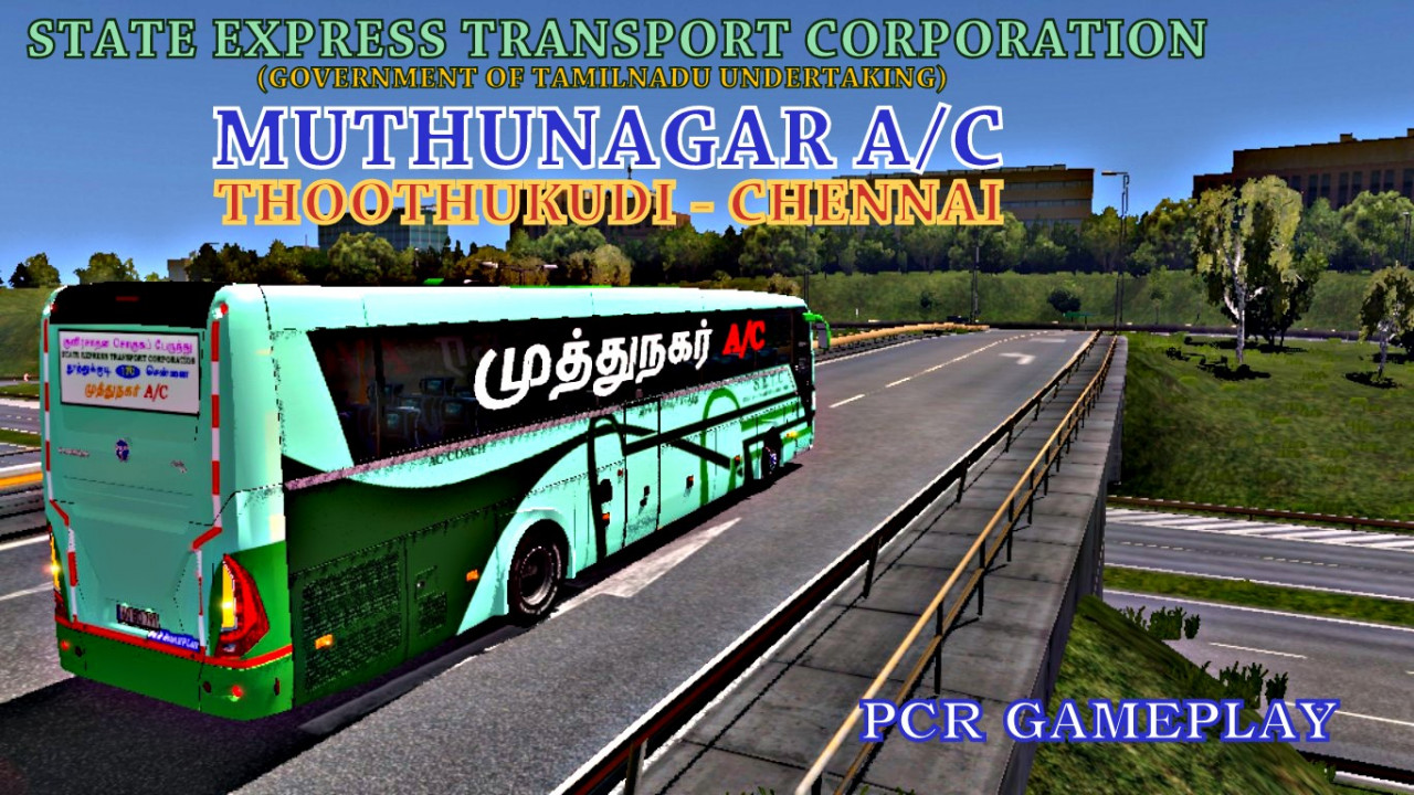 Tamilnadu SETC Green Muthunagar 170/AC Tuticorin Depot Coach for ETS2 v1.31