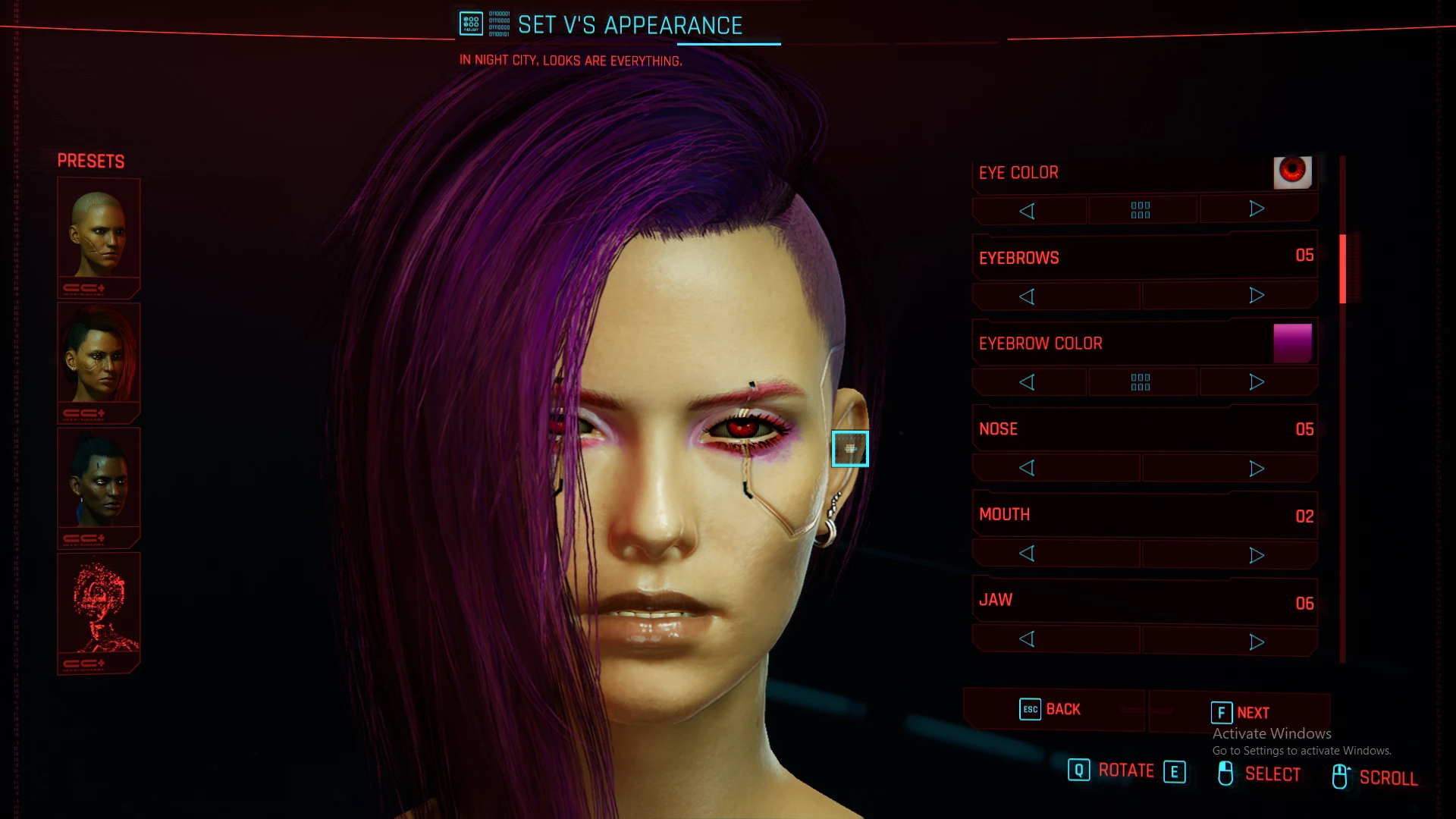 Pretty female V customization preset 1.0 - Cyberpunk 2077