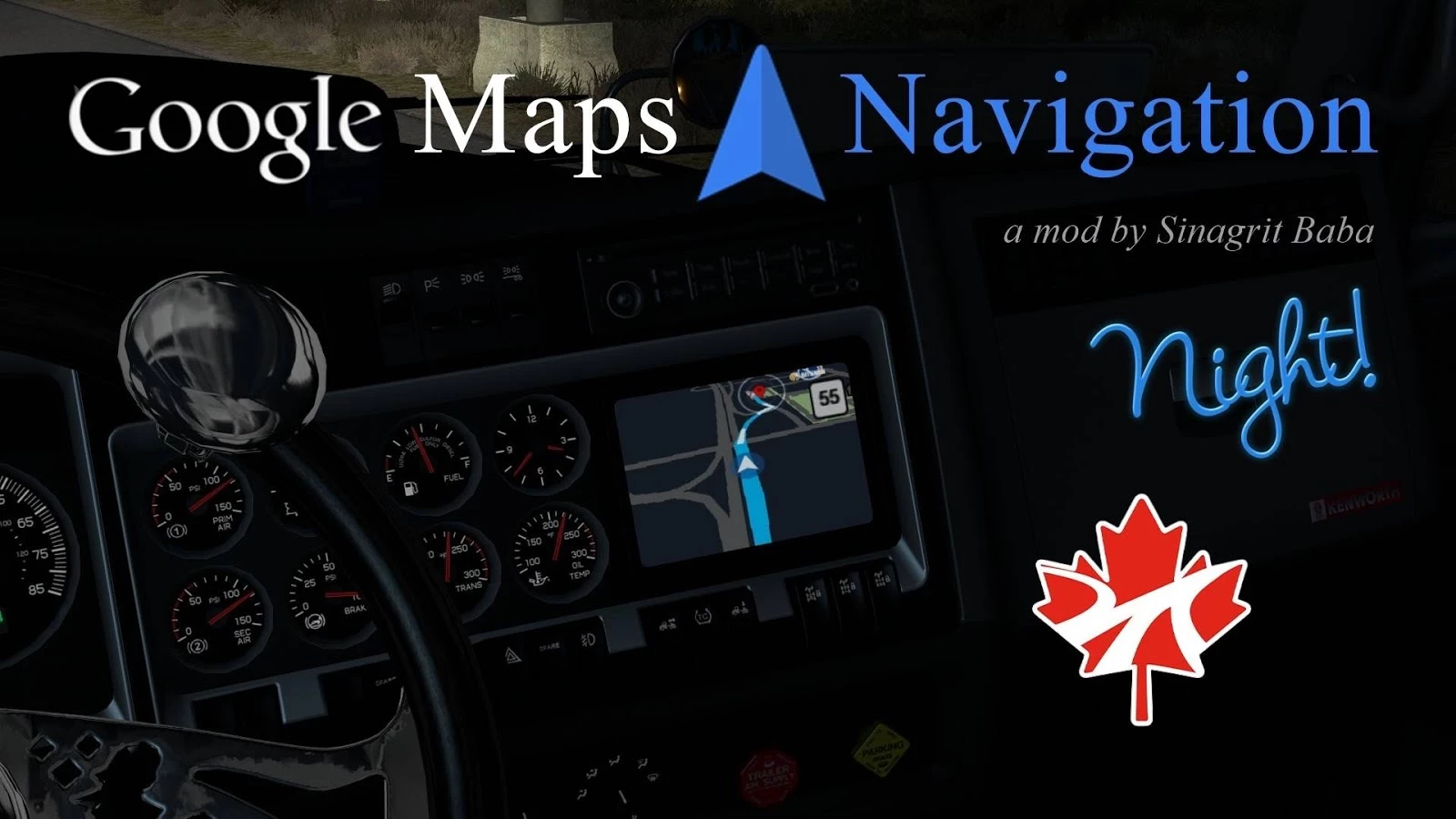Google Maps Navigation Night Version for ProMods Canada v1.0