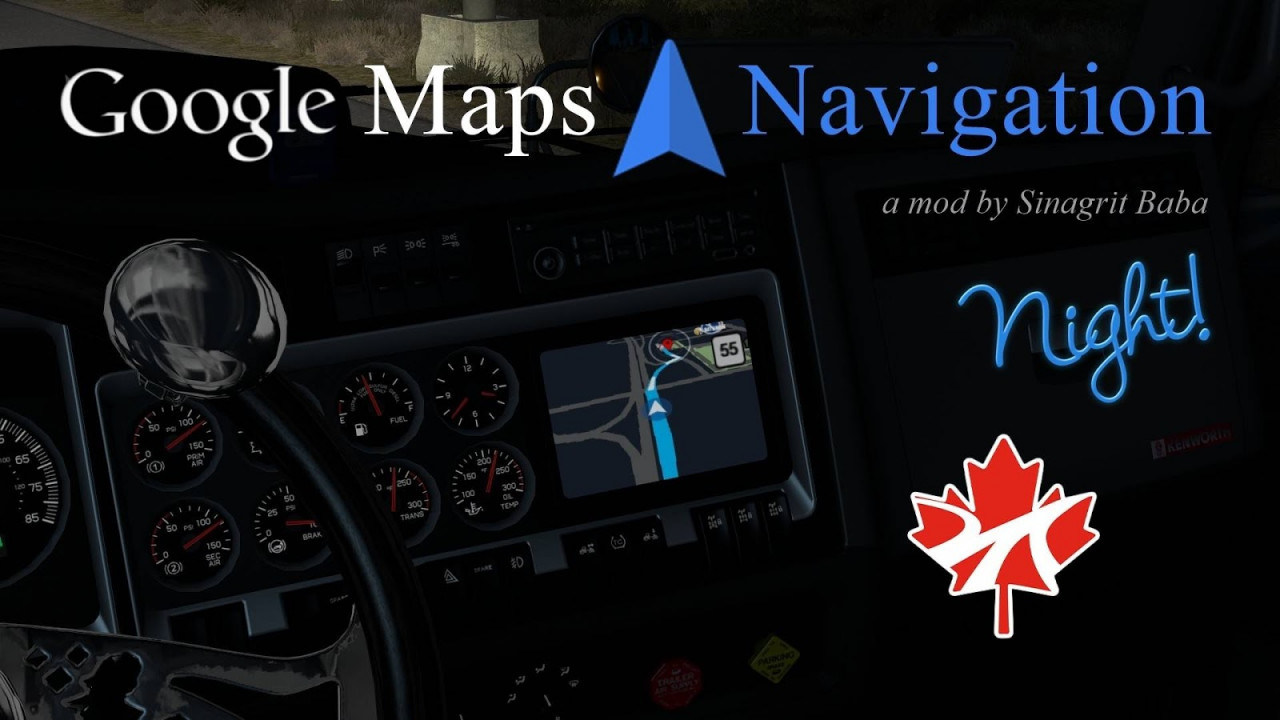 Google Maps Navigation Night Version for ProMods Canada