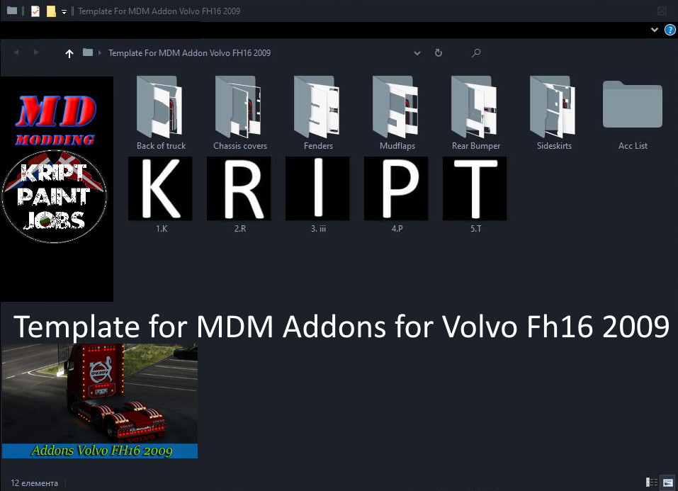 Template For MDM Addons For Volvo Fh16 2009