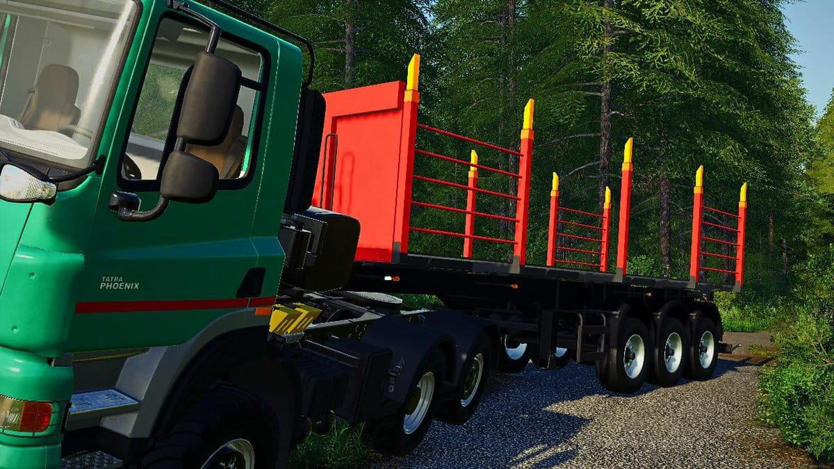 Timber transport semi-trailer