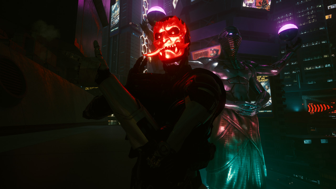Glowing oni mask - samurai mask replacement