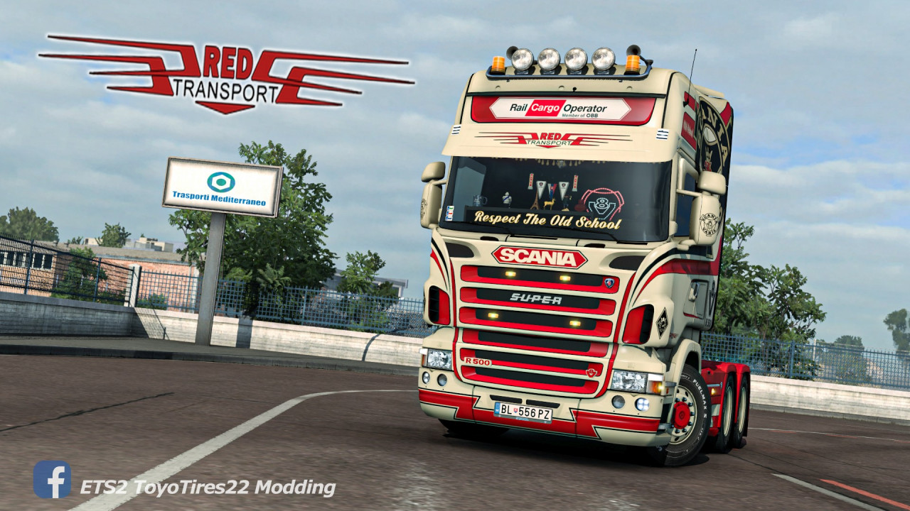 Red Transport Scania RJL Skin