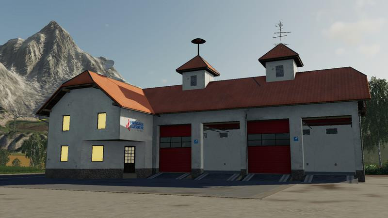 Fire station placeable with siren