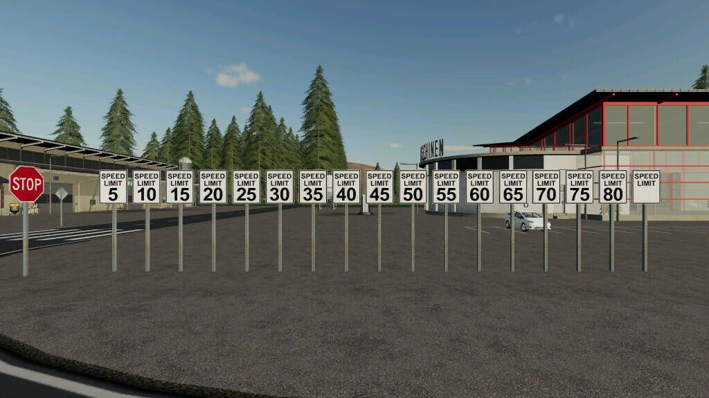 Placeable US Speed Limit Signs