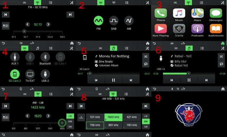 Radio Screen Scania NextGen R/S EU/UK