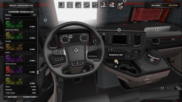 Background Lights & V8 Back Panels for Next Generation Scania R & S v1.8