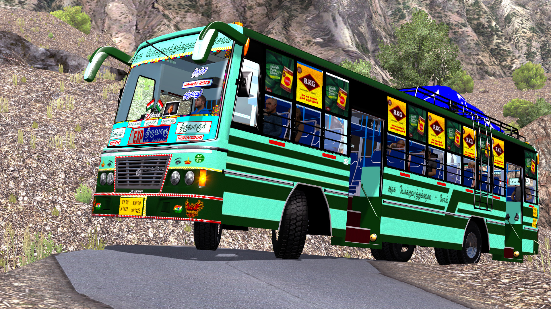 Tamilnadu TNSTC Express 3 in 1 Bus Mod with Traffic 1.35 to 1.41
