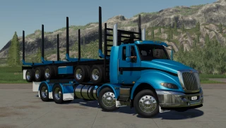 International Prostar Logging Truck & 5 Axle Trailer V1 thumbnail 2