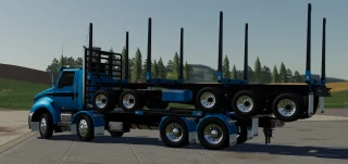 International Prostar Logging Truck & 5 Axle Trailer V1 thumbnail 3