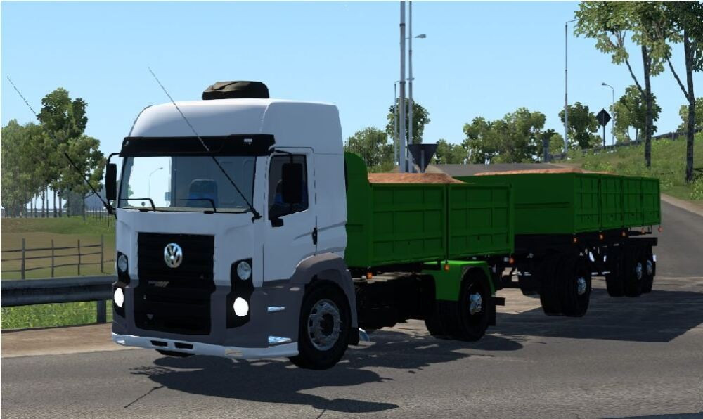 Volkswagen Constellation Dumper + Trailer Double Petinari Dumper