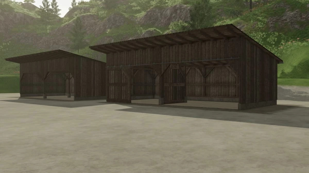 Double door wooden shed