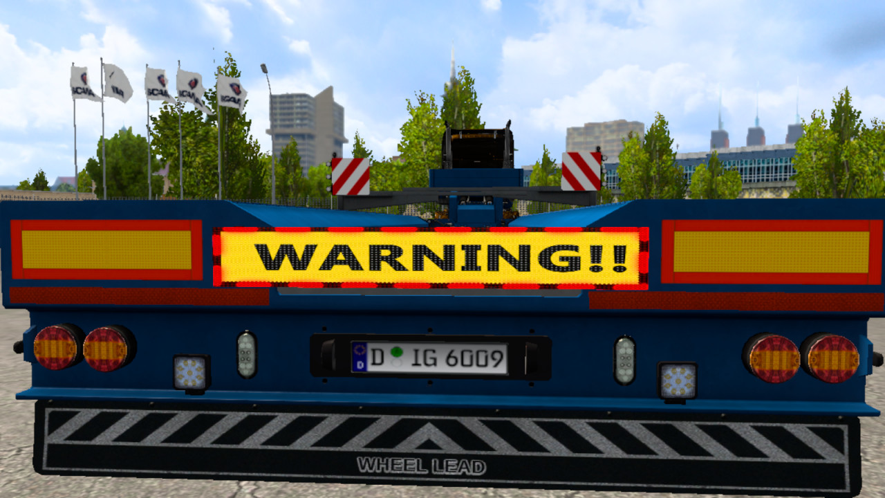 Elektronisches own trailer warning Schild