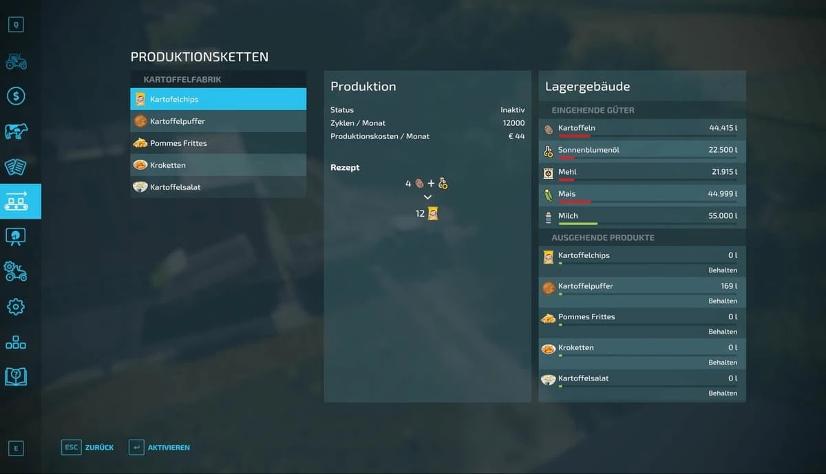Potato Factory with Sub-Productions
