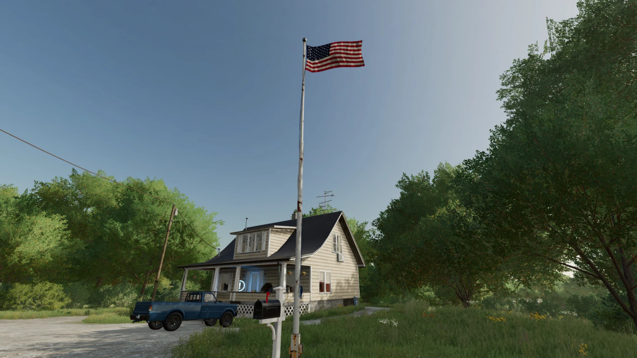 USA flags with Elmcreek Wolves
