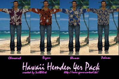 Hawaii Hemden 4er Pack