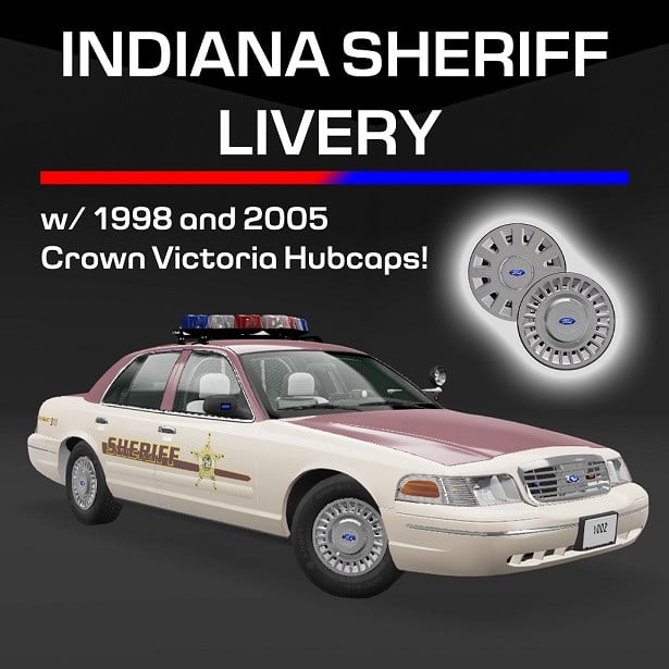 Indiana Sheriff Livery w/ '98 & '05 Hubcaps for Maxy's Crown Vic