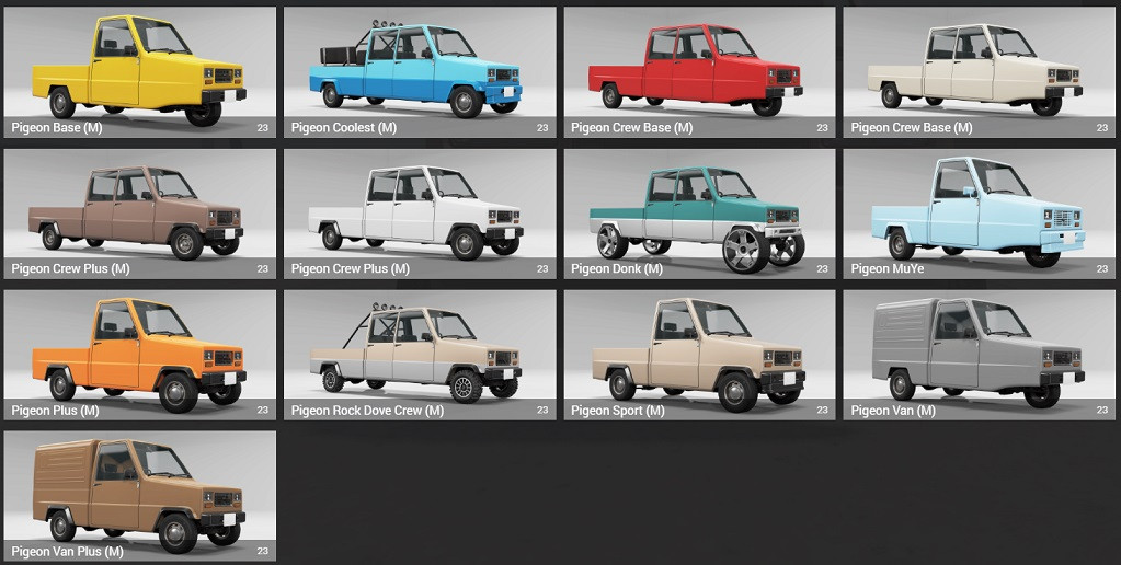 Pigeon, Wigeon Facelift & Pigeon Crew Cab