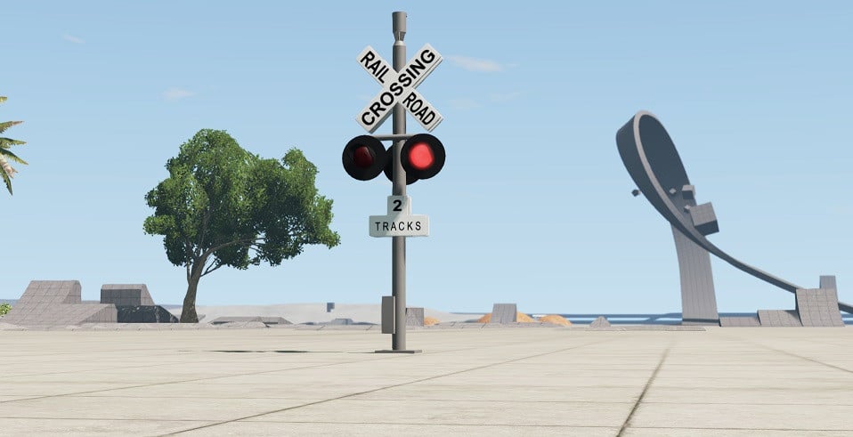 Rail Crossing Lights Props