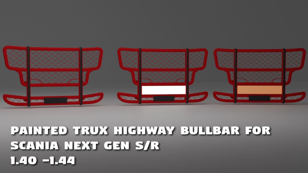 Painted Trux Highway Bullbar For Scania S/R