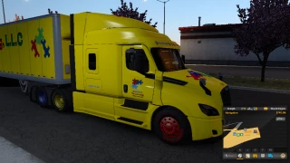 Autism Trucking Paintjob for Freightliner Cascading Sleeper XT and 48' Box Trailer v1.00 thumbnail 8