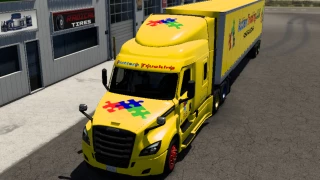 Autism Trucking Paintjob for Freightliner Cascading Sleeper XT and 48' Box Trailer v1.00 thumbnail 3