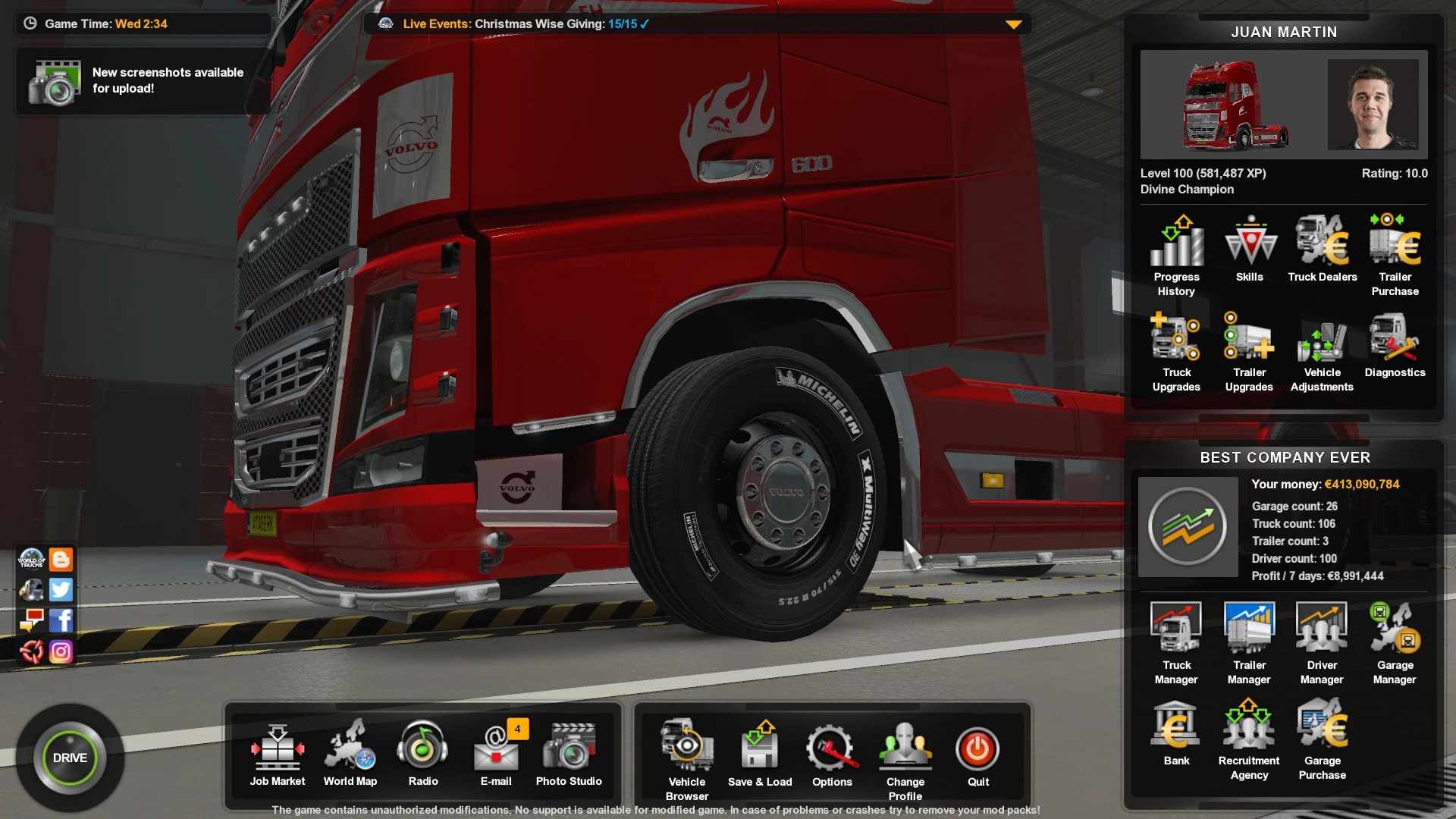 ETS 2 – 1.44 Finished Save Game Profile