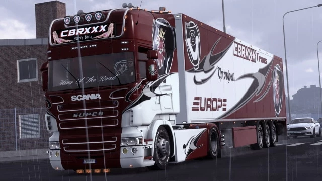 Skin Trans Europe on truck Mercedes-Benz for Euro Truck Simulator 2