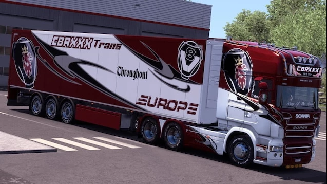 Skin Trans Europe on truck Mercedes-Benz for Euro Truck Simulator 2