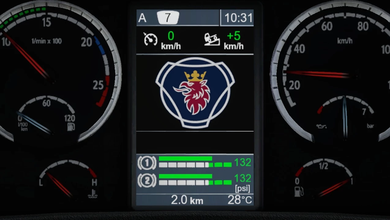 Scania R & Streamline Realistic Dashboard Computer 1.44, 1.45