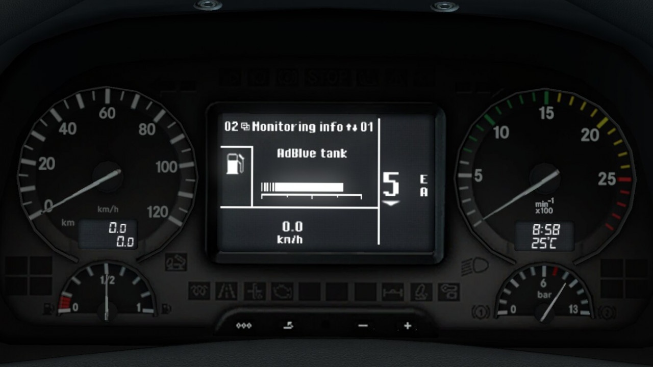 Realistic Dashboard Computer Mercedes Actros MP3