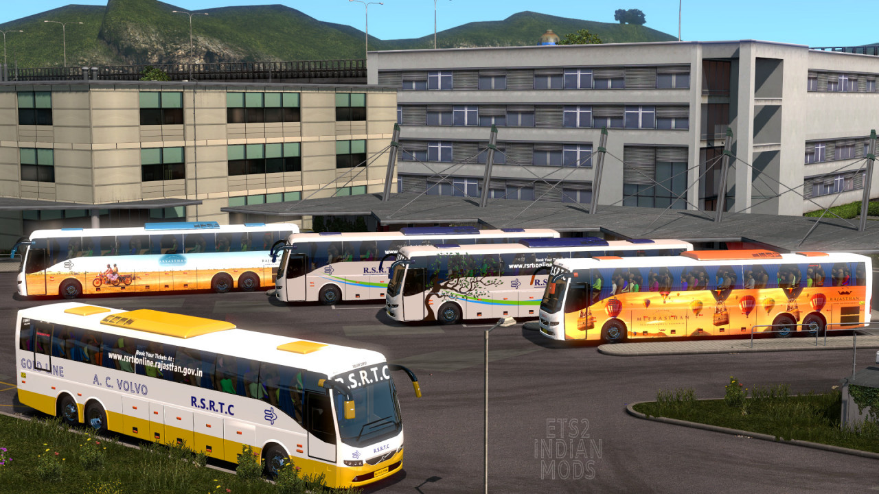 Indian RSRTC (Rajasthan) Skin Pack for Volvo B11r