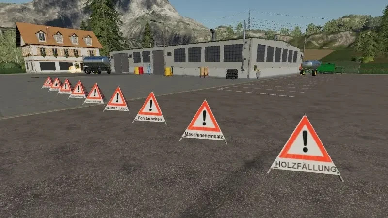 Forest way barrier pyramid signs