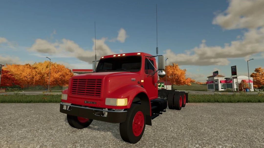 International 4900 Flatbed/AR Truck
