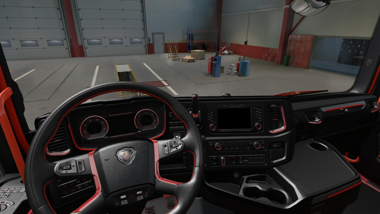 Interior (Dark-red) Scania R/S + dashboard
