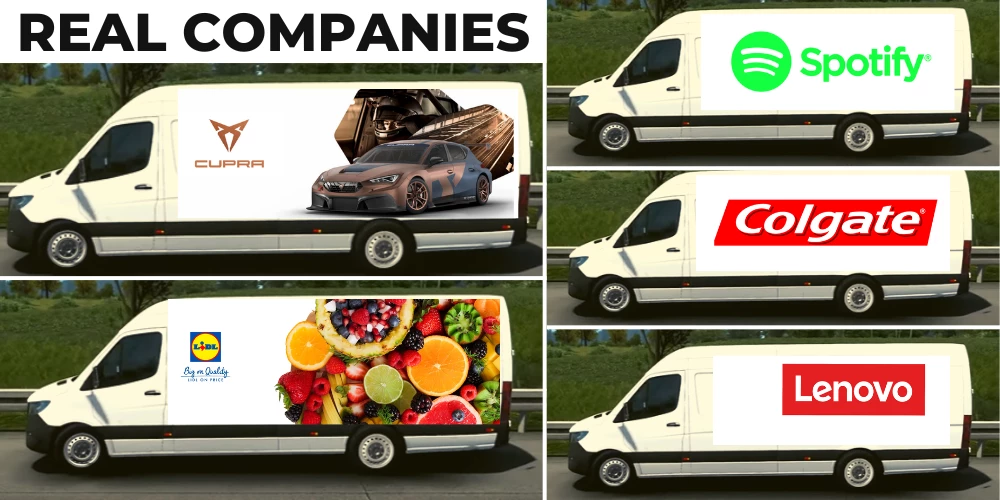 Real Companies Skin Pack For Mercedes Sprinter 1.46 - ETS 2