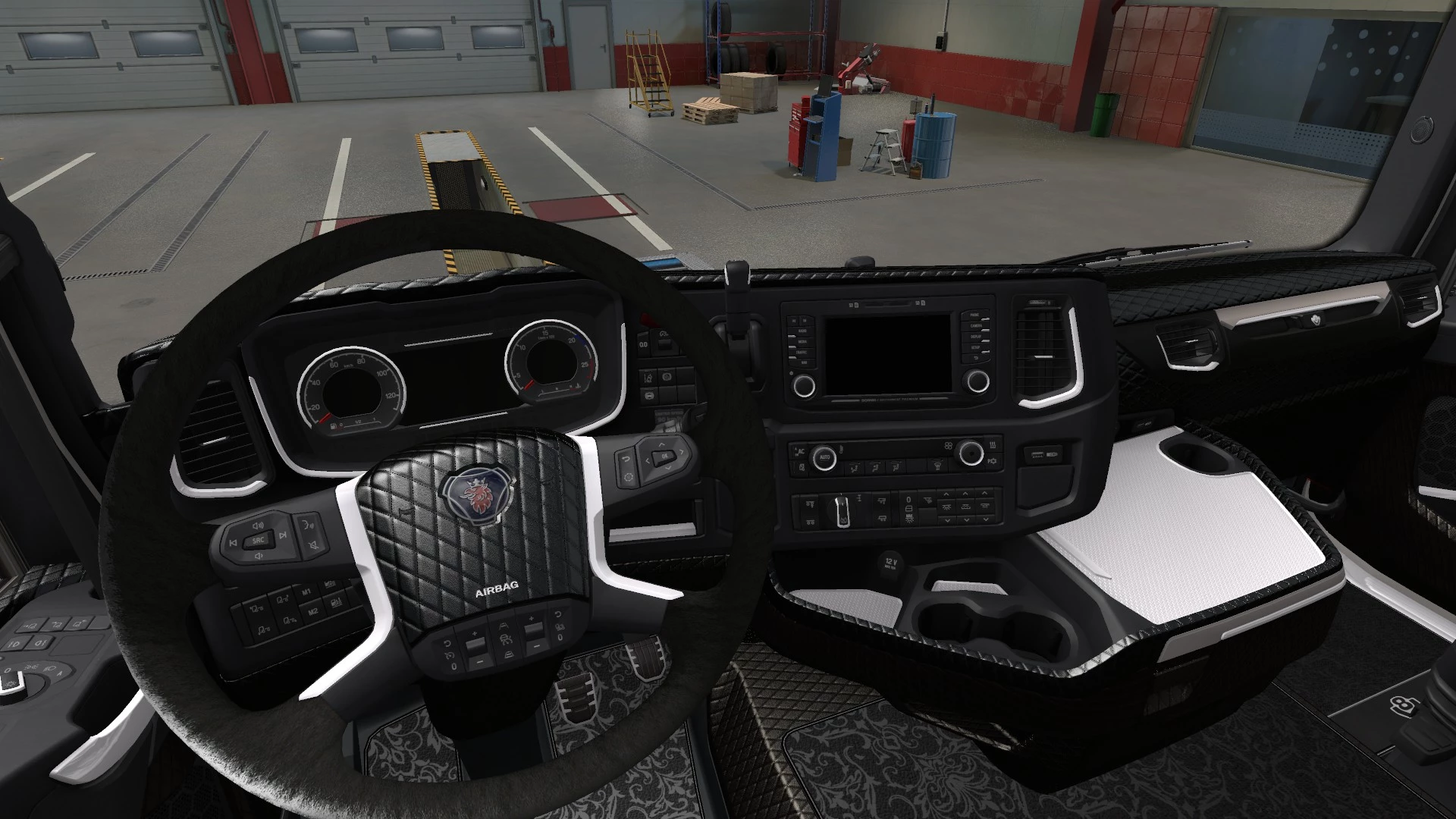 Black & White Interior for Scania S & R 2016 1