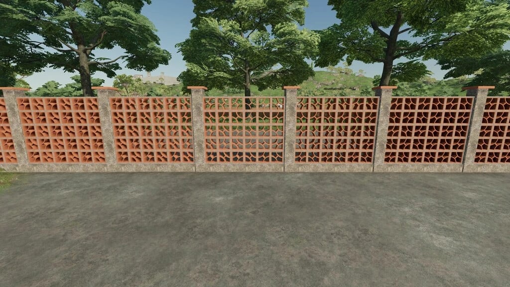 Brick Fence And Metal Gate
